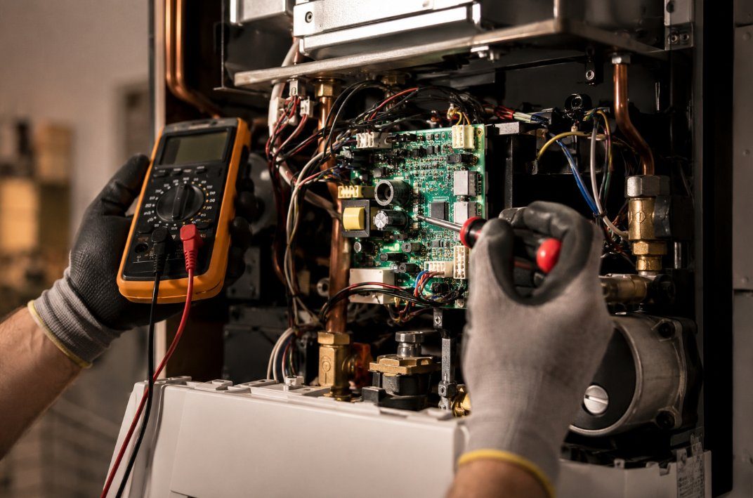 Diagnóstico de una avería de caldera: revisión de la placa electrónica